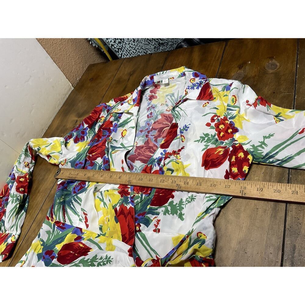 Brooks Brothers Floral Wrap Dress in Crepe Size 4 - Picture 8 of 15